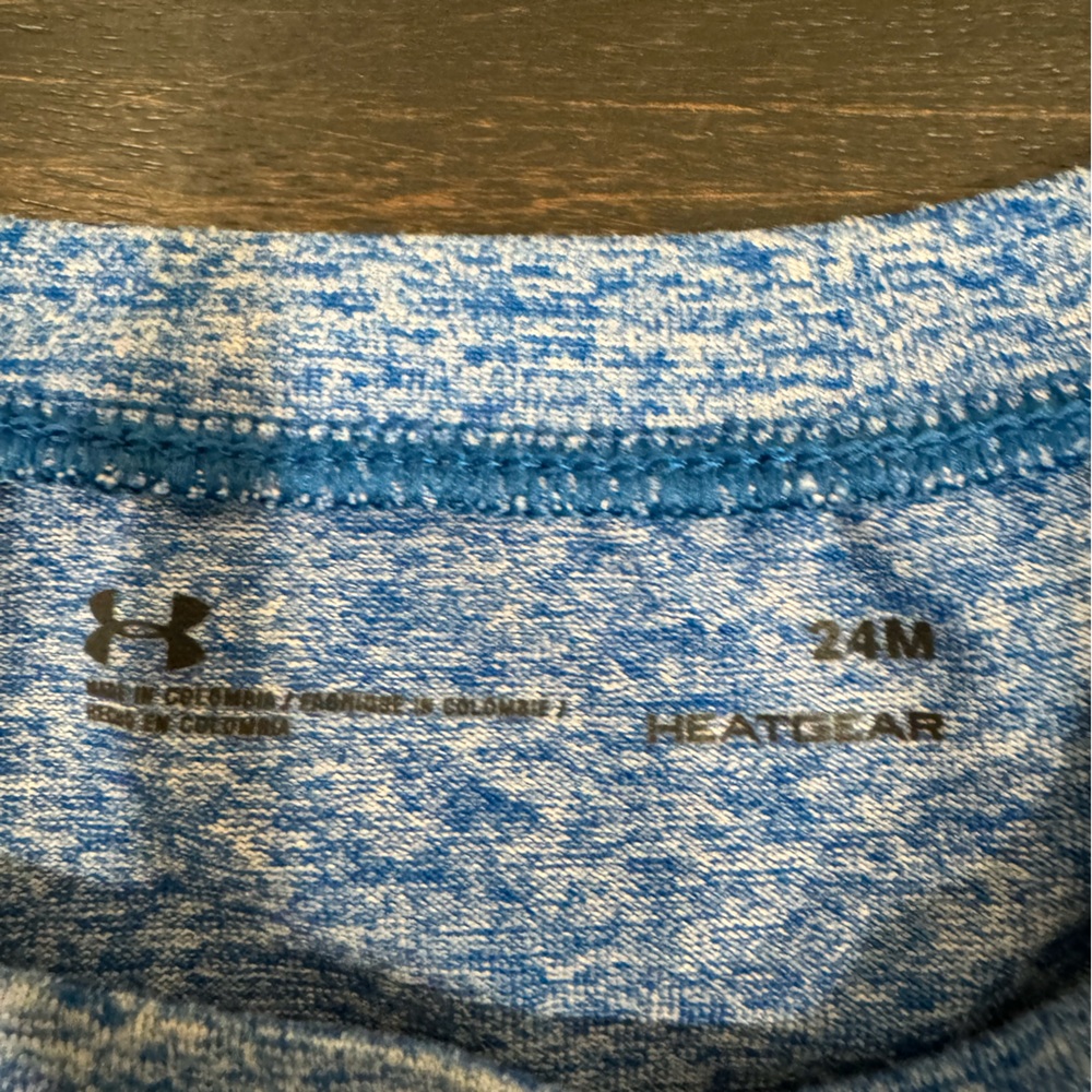 Under Armour Toddler baby boys tshirt Blue Logo Size 24M - Picture 4 of 4